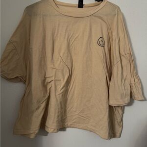 Beige Smiley Face Women's Top